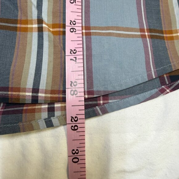 Patagonia Mens Fezzman Shirt Large Blue Brown Gray Plaid Button Up EUC - Picture 9 of 9